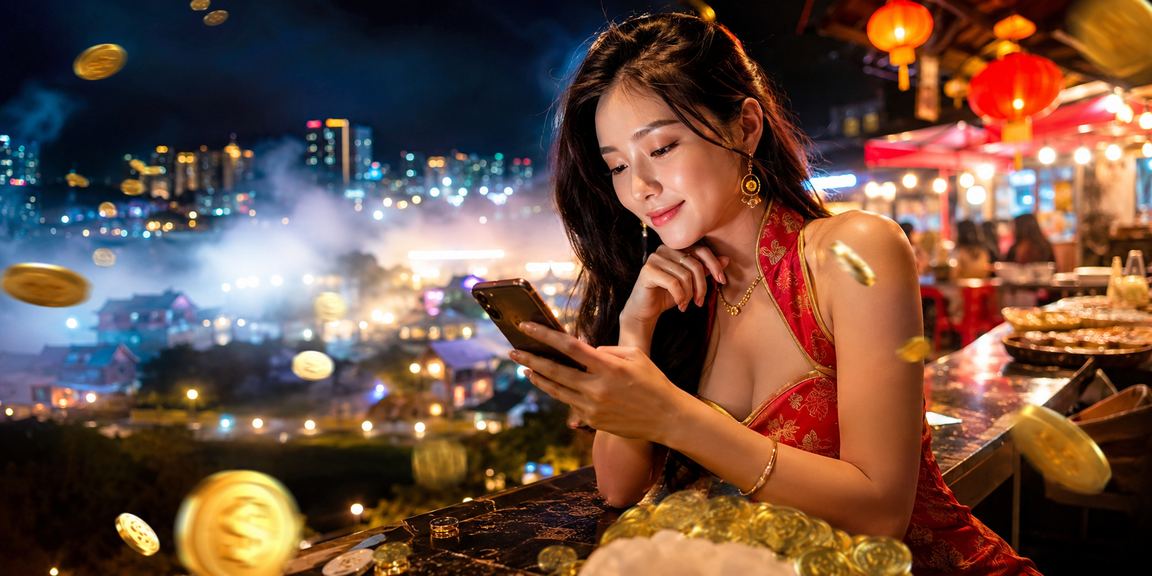 Permainan meja kasino gaya Malaysia di Genting Highlands dengan suasana malam yang meriah